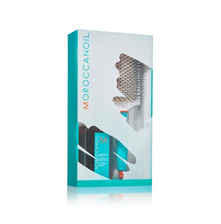 Наборы для волос:  MOROCCANOIL -  Промо набор 2020 ( масло 100 мл + щетка лопатка)